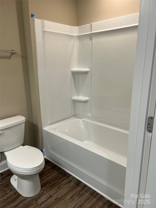 183 Pine Haven Rd, Statesville, NC 28677 - full bath with wood finished floors, toilet, and shower / washtub combination