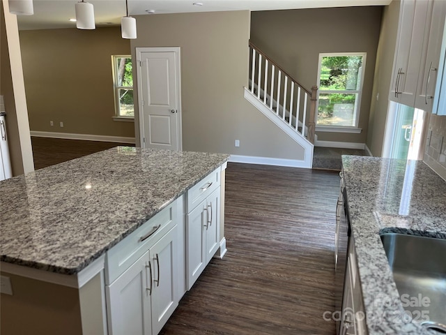 183 Pine Haven Rd, Statesville, NC 28677 - kitchen with dark wood finished floors and baseboards