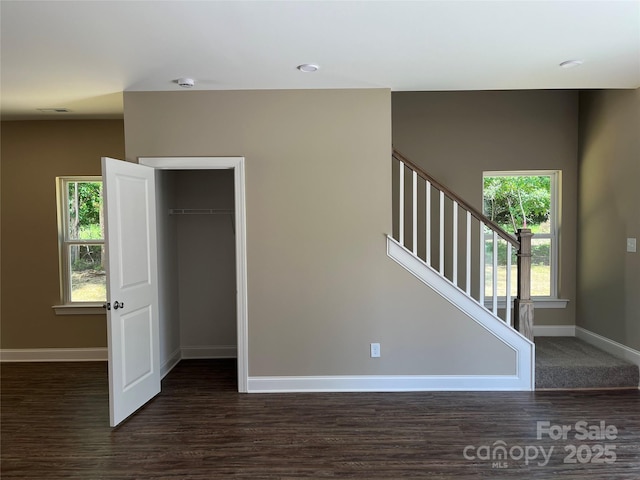 183 Pine Haven Rd, Statesville, NC 28677 - staircase featuring wood finished floors and baseboards