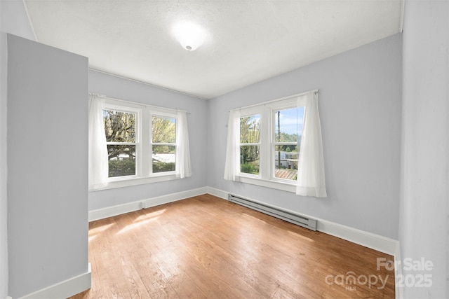 35 Amethyst St, Spruce Pine, NC 28777 - empty room with baseboard heating, baseboards, and hardwood / wood-style flooring