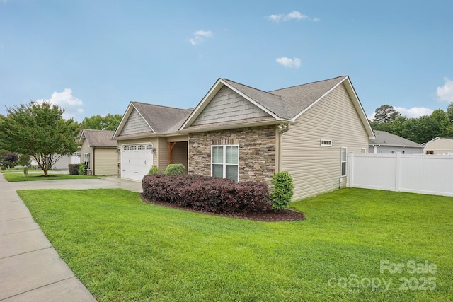 2021 Chantilly Ln, Salisbury, NC 28146 - craftsman-style home featuring driveway, stone siding, a garage, and roof with shingles