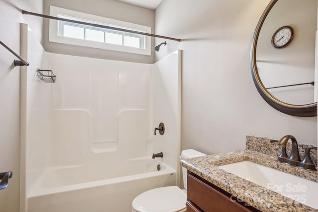 2021 Chantilly Ln, Salisbury, NC 28146 - bathroom featuring toilet, vanity, and shower / washtub combination