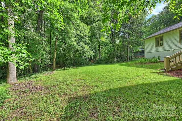 9520 Squirrel Hollow Ln, Charlotte, NC 28270 - view of green lawn featuring stairway