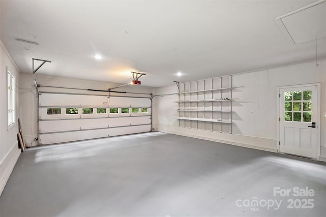 9520 Squirrel Hollow Ln, Charlotte, NC 28270 - garage with a garage door opener and recessed lighting