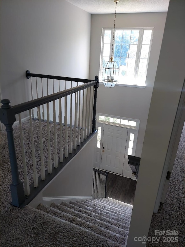 6614 Truman St, Indian Trail, NC 28079 - carpeted foyer with a chandelier
