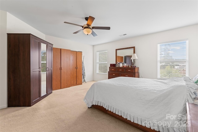 1911 Savannah Hills Dr, Matthews, NC 28105 - bedroom featuring light carpet and ceiling fan