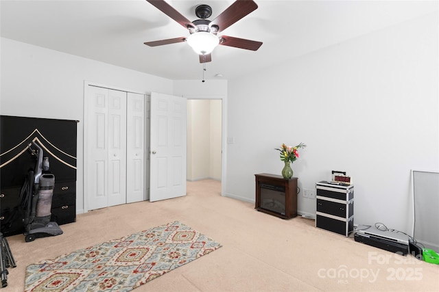 1911 Savannah Hills Dr, Matthews, NC 28105 - office area with carpet flooring and ceiling fan