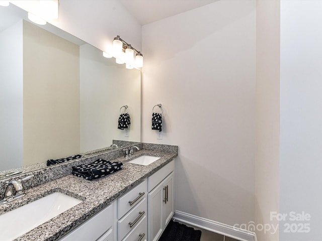 121 Enclave Meadows Ln, Matthews, NC 28104 - full bathroom featuring double vanity and baseboards