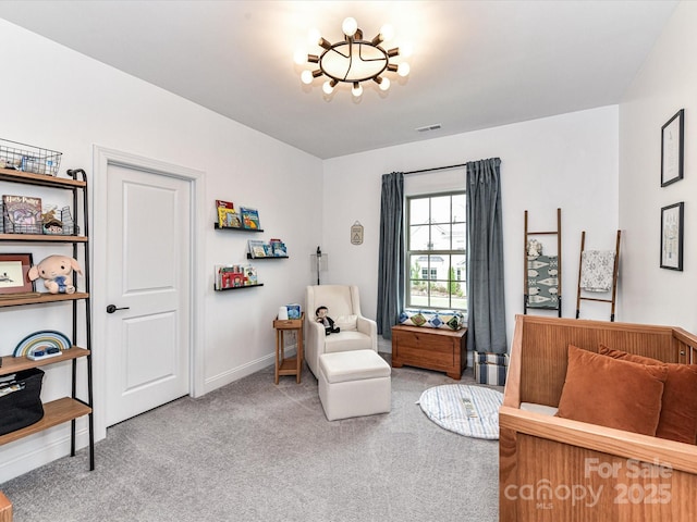 121 Enclave Meadows Ln, Matthews, NC 28104 - sitting room with carpet floors and baseboards