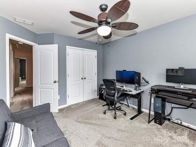 7325 Overmountain Dr, Rock Hill, SC 29732 - carpeted office with ceiling fan and baseboards