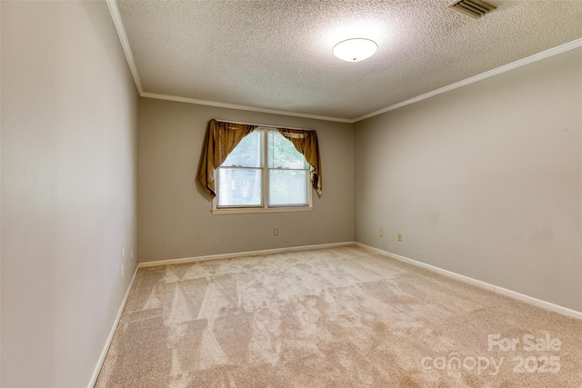 2011 20th Street Pl NE, Hickory, NC 28601 - empty room featuring carpet flooring, a textured ceiling, crown molding, and baseboards