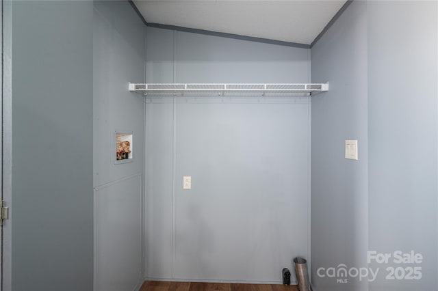 376 Puzzle Creek Rd, Bostic, NC 28018 - laundry room with hookup for a washing machine and wood finished floors