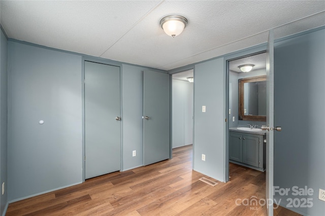 376 Puzzle Creek Rd, Bostic, NC 28018 - unfurnished bedroom featuring a sink, light wood-type flooring, and a closet