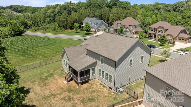 2414 Madeira Cir, Waxhaw, NC 28173 - aerial perspective of suburban area featuring a heavily wooded area