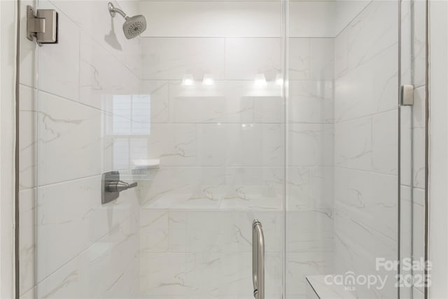 detailed view of a stall shower