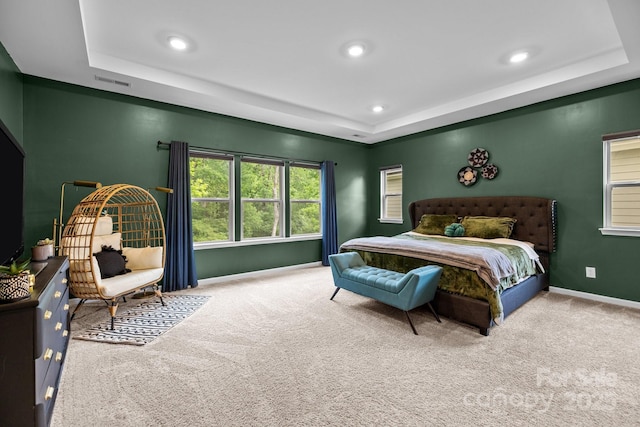 20307 Creek Bend Edge Ct Unit 10, Matthews, NC 28105 - bedroom featuring a raised ceiling, carpet, and recessed lighting