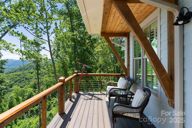 442 Signature Row Blvd, Waynesville, NC 28785 - wooden terrace with a mountain view