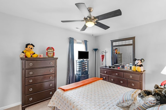 6104 Follow The Trl, Indian Trail, NC 28079 - bedroom featuring light colored carpet and ceiling fan