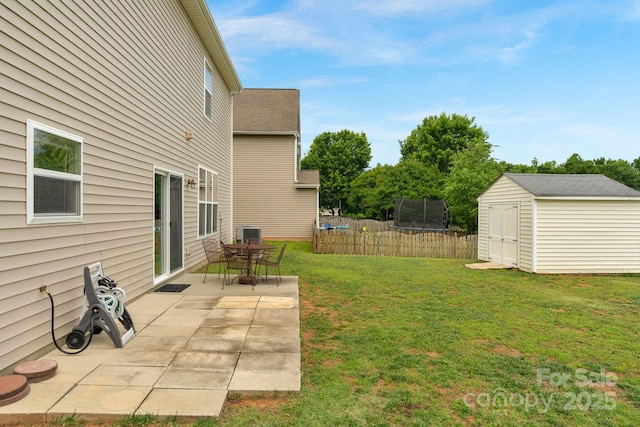 6104 Follow The Trl, Indian Trail, NC 28079 - view of yard with a patio area, a trampoline, and central AC unit