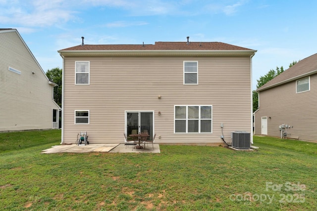 6104 Follow The Trl, Indian Trail, NC 28079 - back of house with a patio area, central air condition unit, and a yard