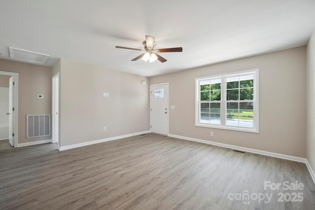 528 S Caldwell St, Salisbury, NC 28144 - spare room featuring wood finished floors and ceiling fan