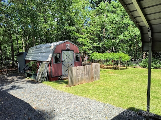 view of shed