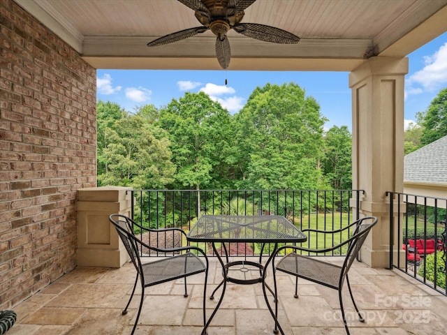 6742 Charlotte Hwy, York, SC 29745 - balcony with ceiling fan and outdoor dining area
