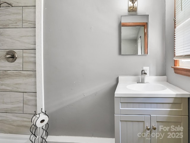 522 Bailey Mountain Rd, Mars Hill, NC 28754 - bathroom featuring vanity and a shower