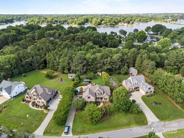 389 Ponderosa Cir, Mooresville, NC 28117 - aerial overview of property's location with a nearby body of water and nearby suburban area