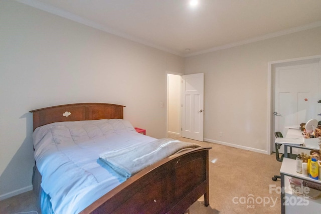 1811 Continental Dr, Albemarle, NC 28001 - bedroom with light colored carpet, crown molding, and baseboards