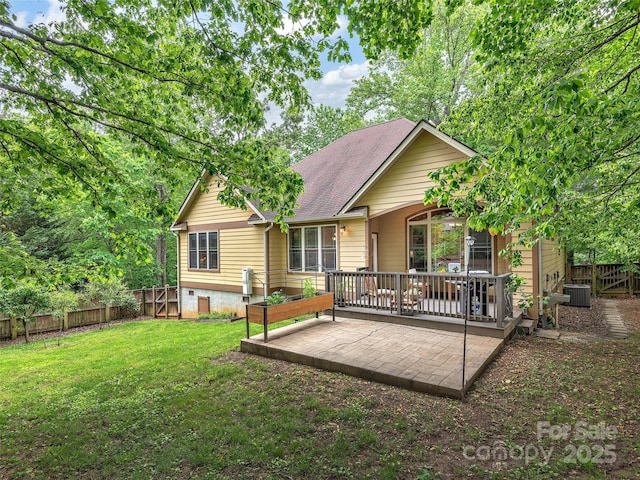 4 Alsatian Ln, Asheville, NC 28805 - rear view of property with central AC, a patio area, and a shingled roof