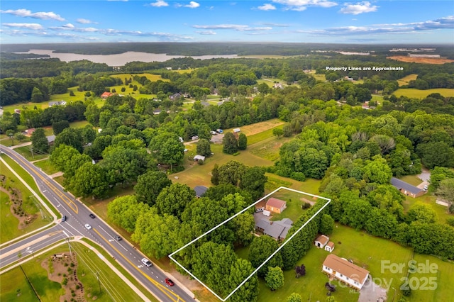 aerial overview of property's location with property boundaries highlighted
