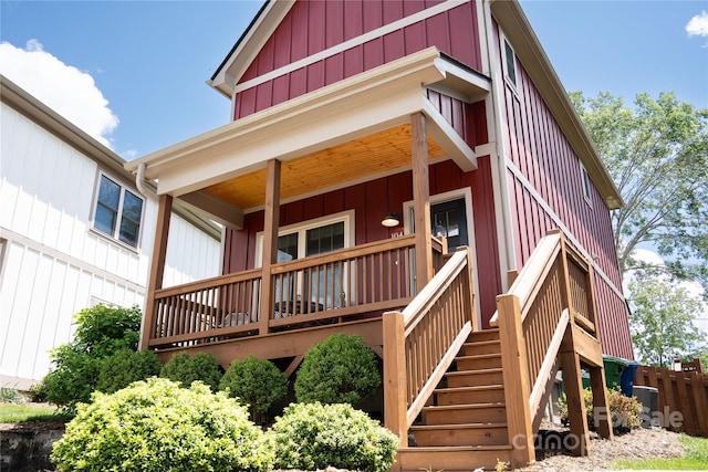 104 Wheeler Rd, Weaverville, NC 28787 - back of house featuring board and batten siding and stairs