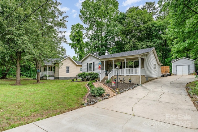107 Oakland Rd, Belmont, NC 28012 - single story home featuring covered porch, crawl space, driveway, and a front lawn