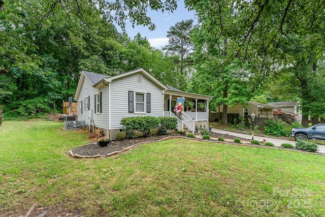 107 Oakland Rd, Belmont, NC 28012 - view of front of house with a porch, a front yard, crawl space, and stairway