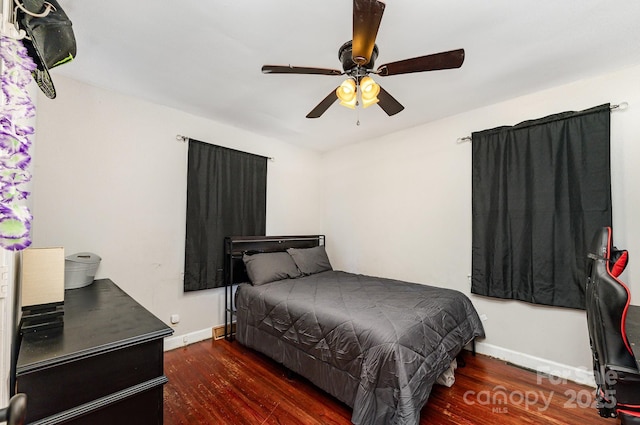 107 Oakland Rd, Belmont, NC 28012 - bedroom featuring wood finished floors, baseboards, and ceiling fan