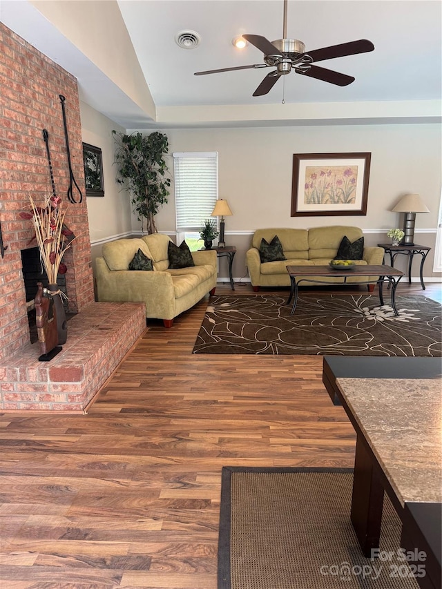 303 Eastwood Dr, Salisbury, NC 28146 - living room featuring wood finished floors and a ceiling fan