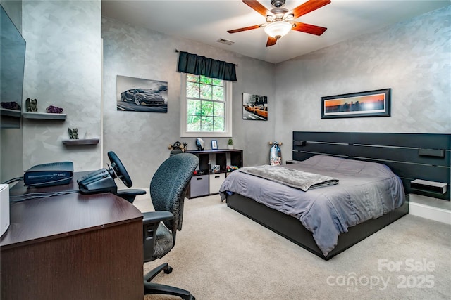 122 Sleepy Cove Trl, Mooresville, NC 28117 - bedroom with a desk, carpet floors, and a ceiling fan