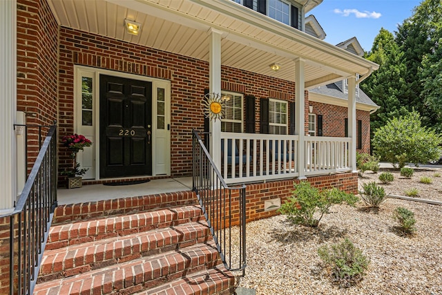 220 Glenville Dr, Fort Mill, SC 29715 - view of exterior entry featuring covered porch and brick siding