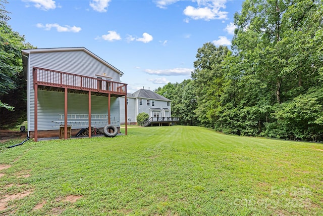 220 Glenville Dr, Fort Mill, SC 29715 - view of green lawn with a deck