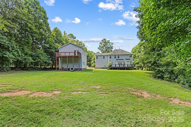 220 Glenville Dr, Fort Mill, SC 29715 - view of grassy yard with a deck