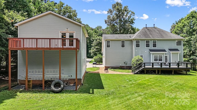 220 Glenville Dr, Fort Mill, SC 29715 - rear view of property with a wooden deck and a yard