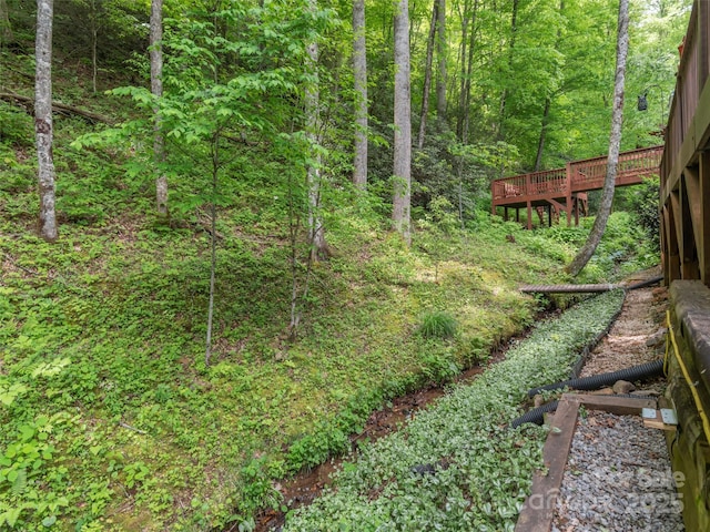 41 Trapper Ln, Waynesville, NC 28785 - view of yard featuring a view of trees and a deck