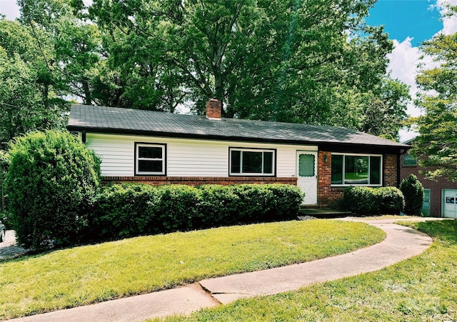 188 Johnston Blvd, Asheville, NC 28806 - single story home featuring brick siding, a front lawn, and a chimney