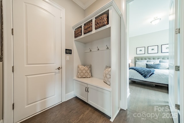 515 Lizzie Ln, Fort Mill, SC 29708 - mudroom featuring dark wood finished floors and baseboards