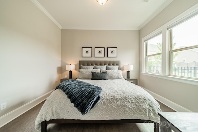 515 Lizzie Ln, Fort Mill, SC 29708 - bedroom featuring baseboards, crown molding, and dark wood finished floors
