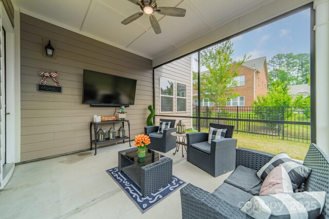 515 Lizzie Ln, Fort Mill, SC 29708 - sunroom / solarium with an outdoor living space, healthy amount of natural light, and a ceiling fan