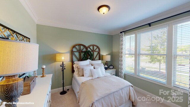 106 Noah Ln, Troutman, NC 28166 - bedroom with light carpet, baseboards, and crown molding