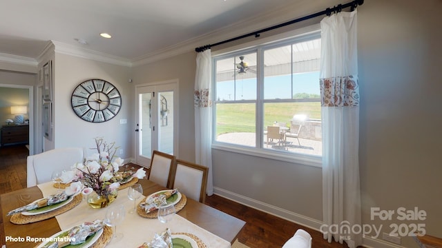 106 Noah Ln, Troutman, NC 28166 - dining room with wood finished floors, baseboards, and ornamental molding