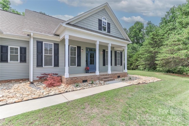 3709 Creek Ridge Dr, Denver, NC 28037 - view of front facade with a front lawn, a porch, and a shingled roof